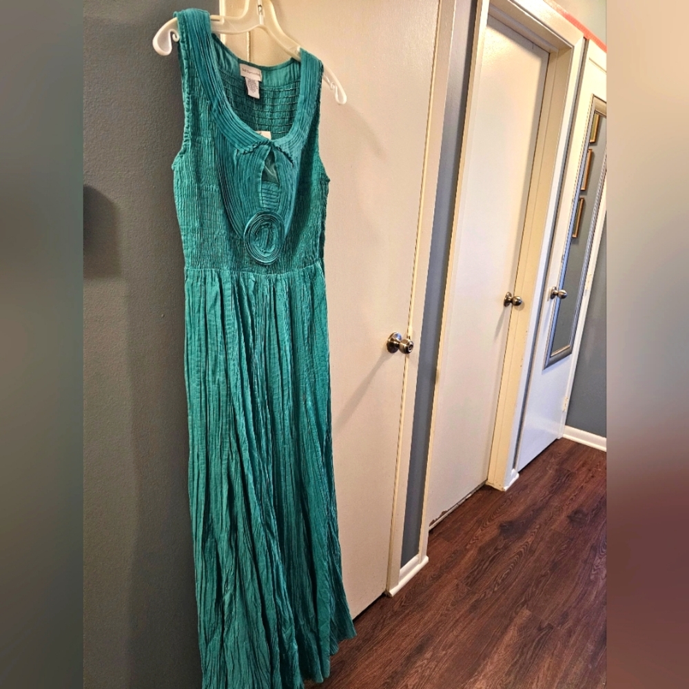 Soft Surroundings Delphine Crinkle Smocked Maxi Dress Tall Medium